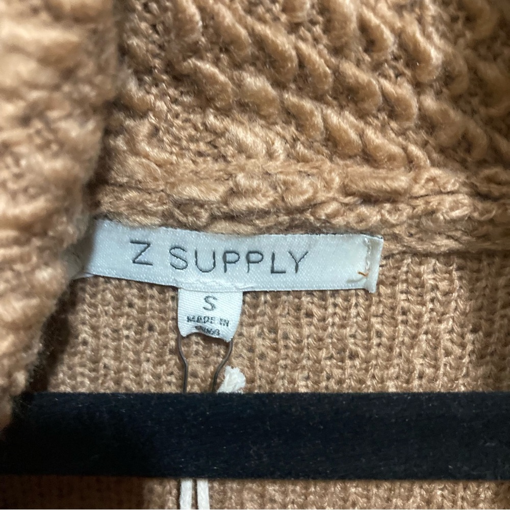 Z Supply Molly Boucle Open Front Long Sweater Size Small New Tan Brown - Picture 11 of 11